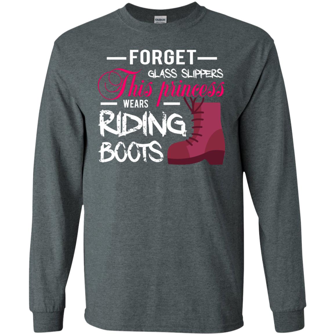 Forget Glass Slippers This Princess Wears Riding Boots Horse Riding T-shirt Dark Heather