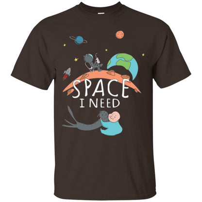 Funny Astronaut Universe Pun T-shirt I Need Space Dark Chocolate