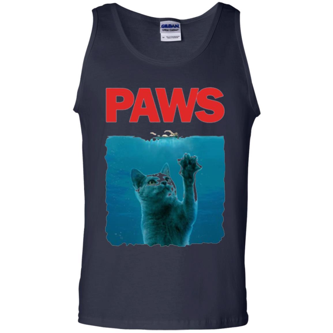 Cat Lover T-shirt Paws Kitten Meow Parody Navy