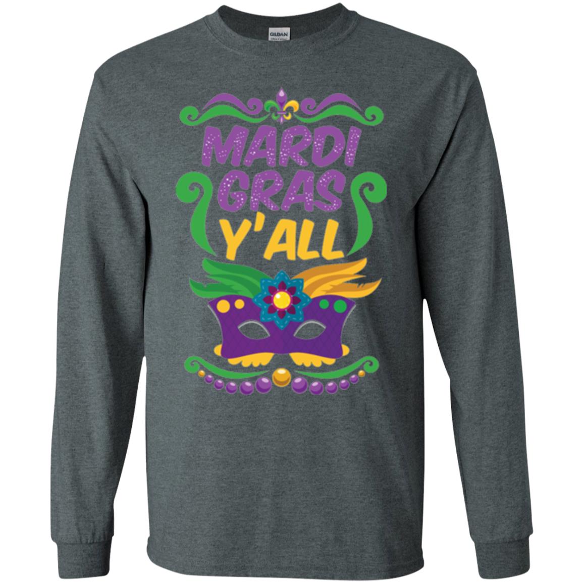 Mardi Gras T Shirt Mardi Gras Y_all T-shirt Dark Heather