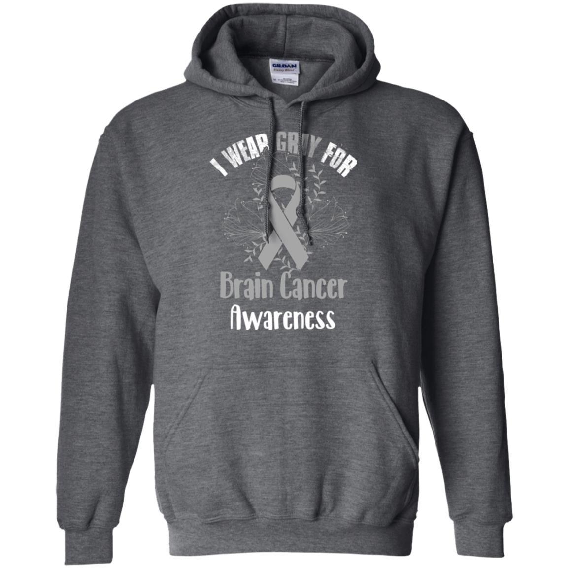 I Wear Gray For Brain Cancer Awareness T-shirt Dark Heather