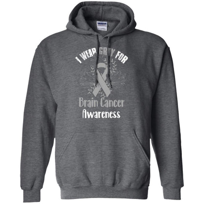 I Wear Gray For Brain Cancer Awareness T-shirt Dark Heather