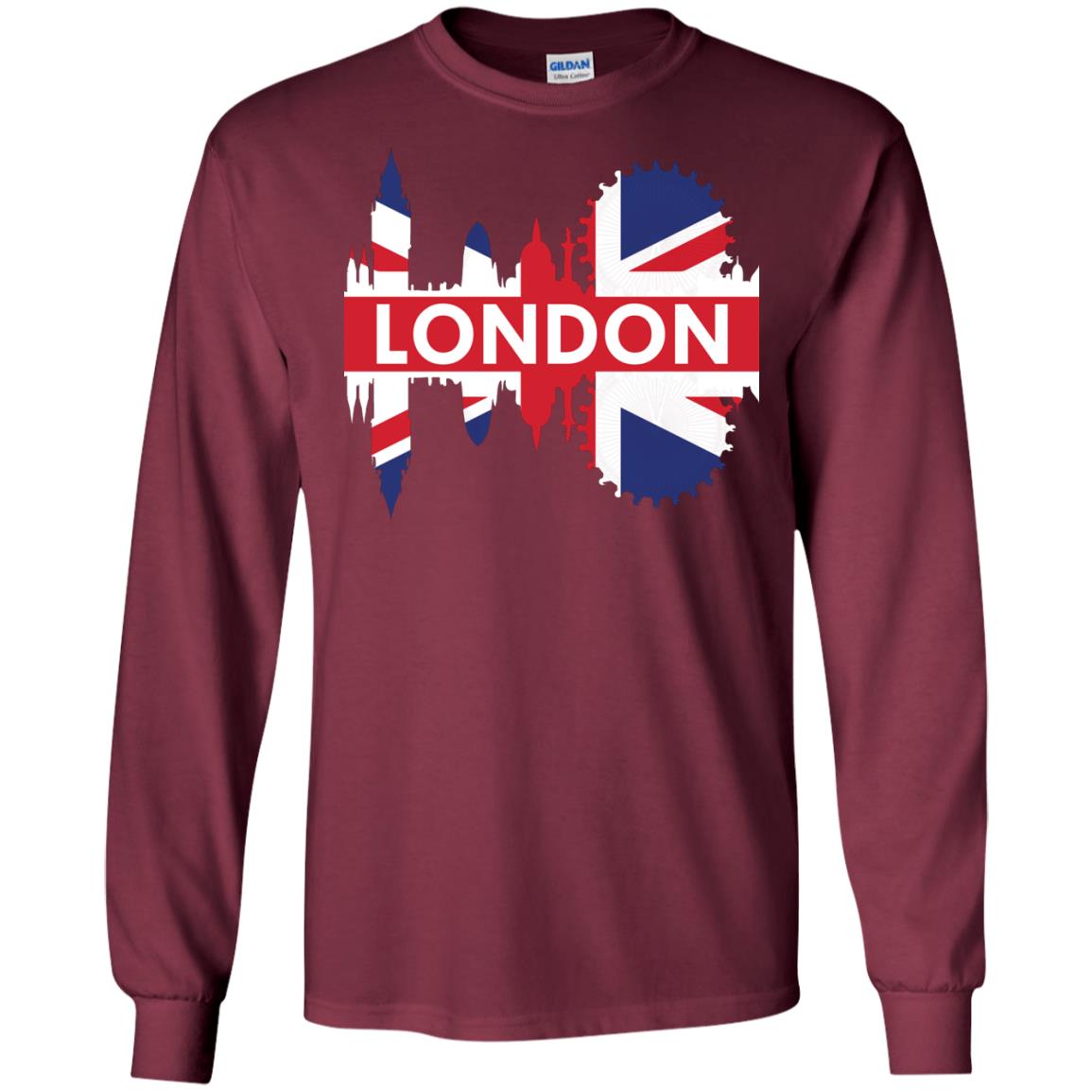 Flag Of United Kingdom London Gift Shirt For Britain Maroon
