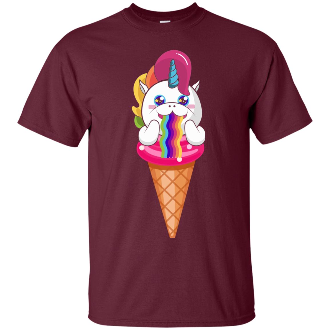 Unicorn Ice Cream Shirt Maroon