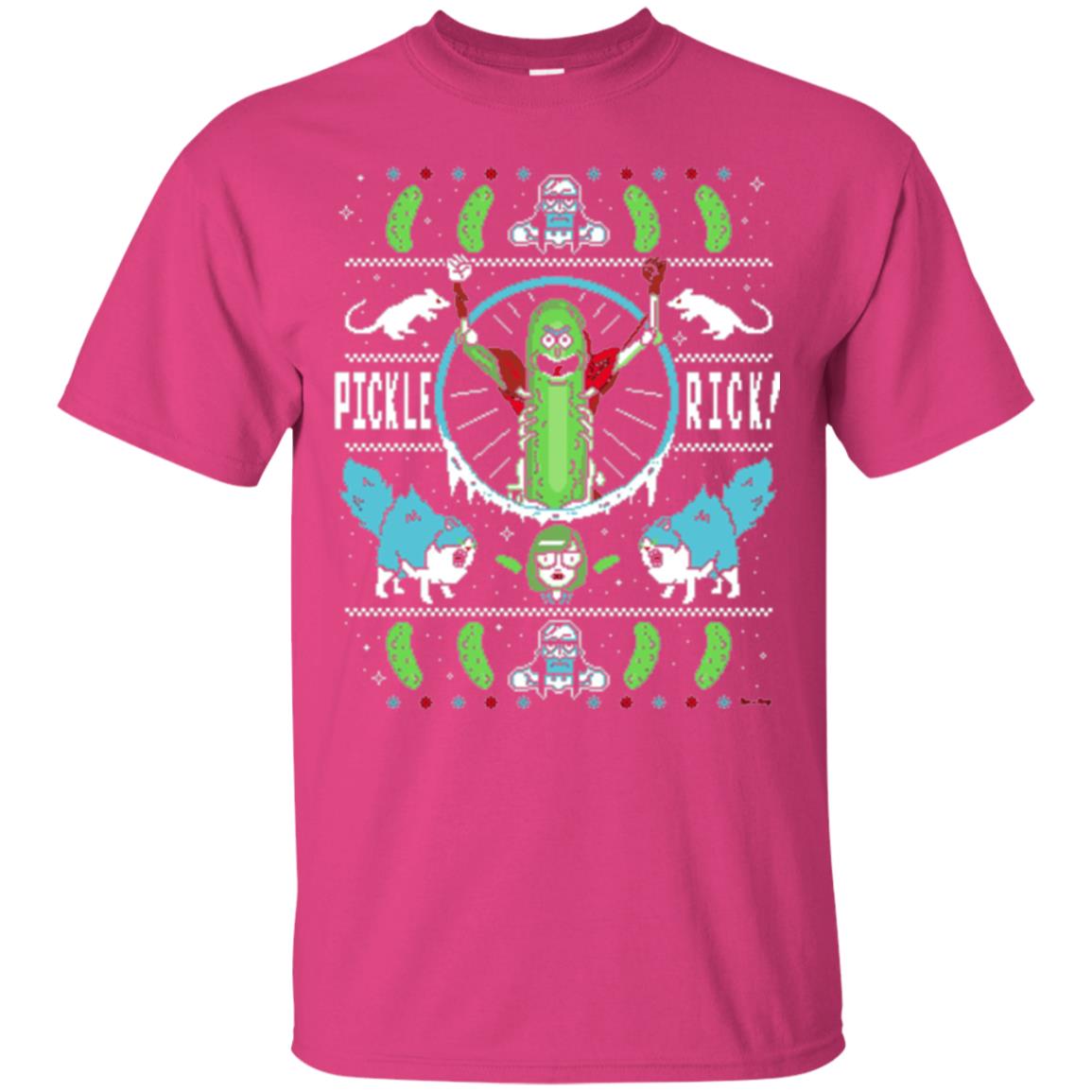 Rick And Morty T-shirt Festive Pickle Rick Heliconia