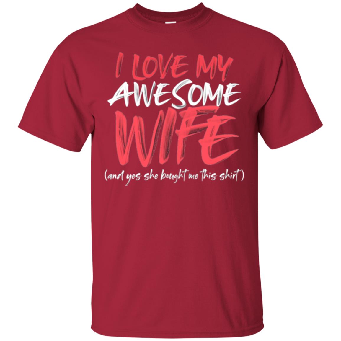 I Love My Awesome Wife Husband T-shirt Cardinal