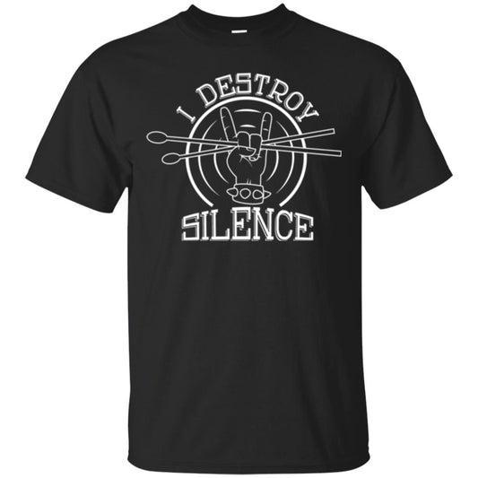 Drummer T-shirt I Destroy Silence Black