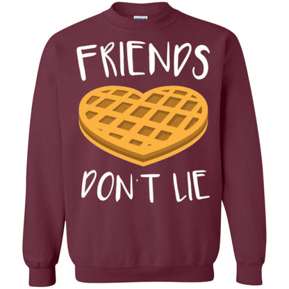 Funny Waffle T-shirt Friends Don_t Lie Maroon