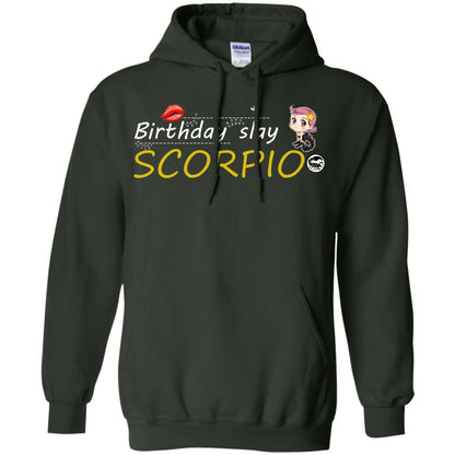 Cute Scorpio Girl Birthday Lip Slay T-shirt Forest Green