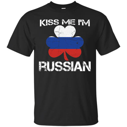 Kiss Me Russian Distressed St. Patrick_s Day 2018 T-shirt Black