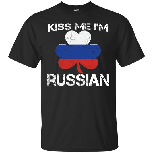 Kiss Me Russian Distressed St. Patrick_s Day 2018 T-shirt Black