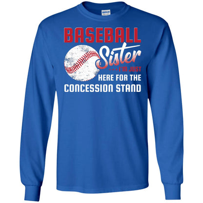 Baseball Sister Shirt Im Just Here For Concession Stand Royal