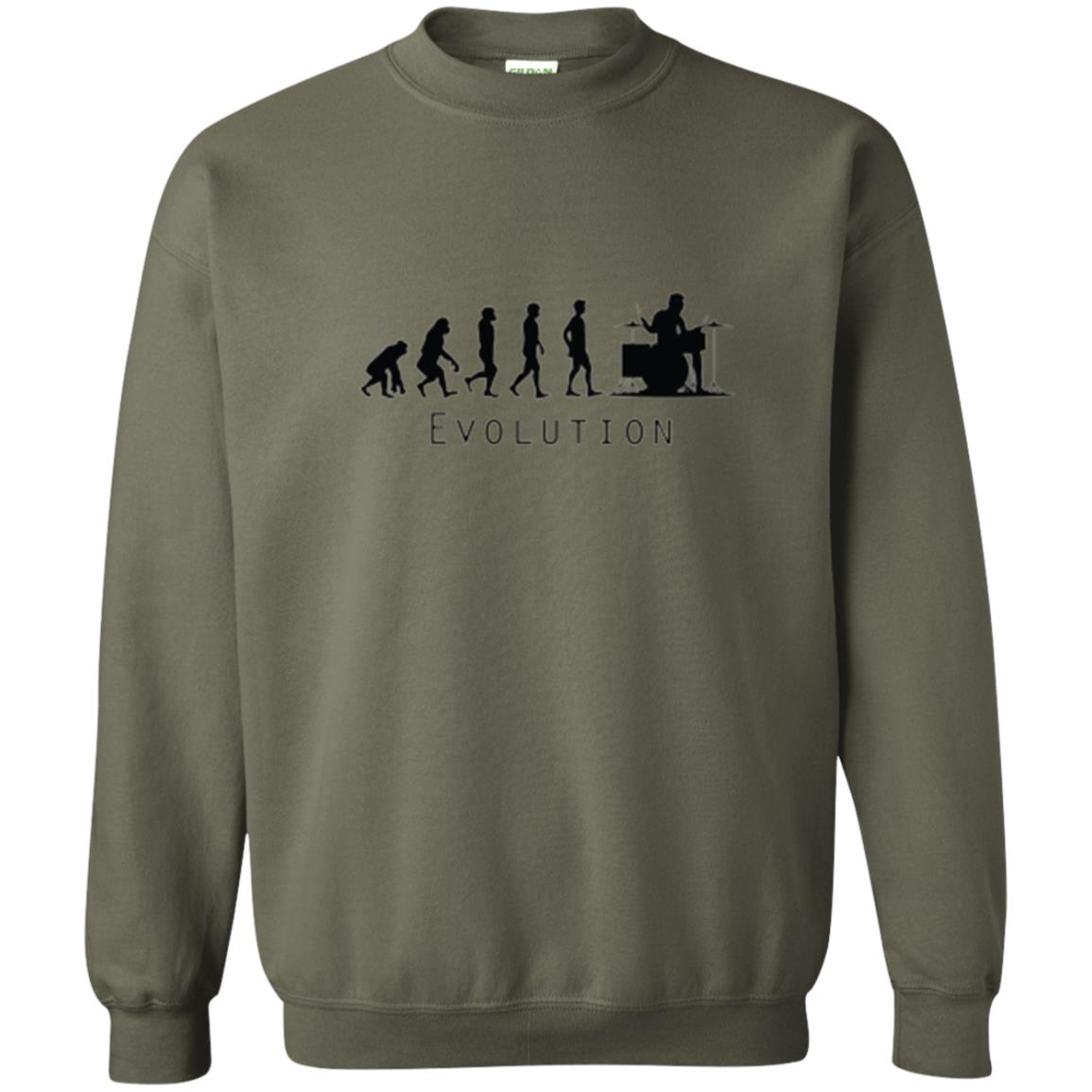Drumming Lover T-shirt The Evolution Of The Drummer Military Green
