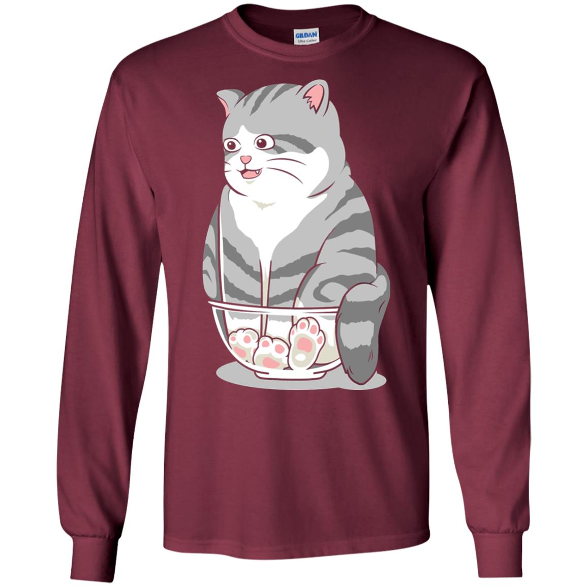 Cat Smile Cat Lover T-shirt Maroon