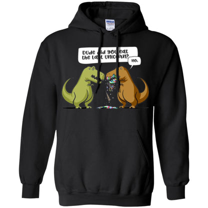 Dinosaur T-shirt Dude Did You Eat The Last Unicorn Black