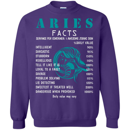 Aries Facts 1 Awesome Zodiac Sign Gift Shirt For Aries Horoscope Purple
