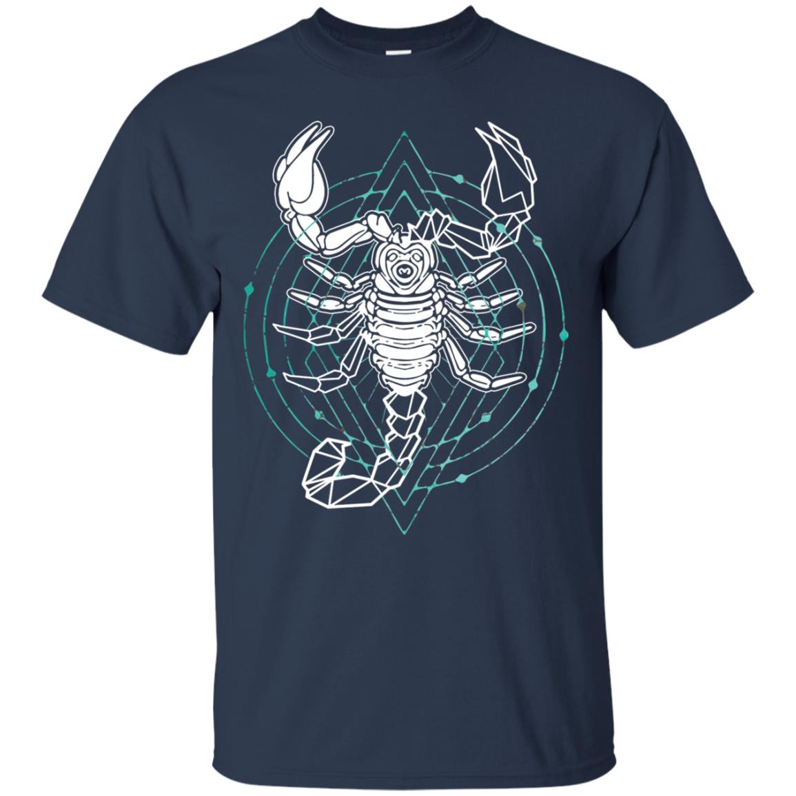 Scorpion Geometric Tribal Design T-shirt Navy