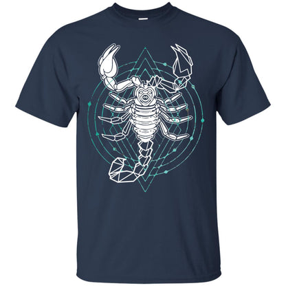 Scorpion Geometric Tribal Design T-shirt Navy