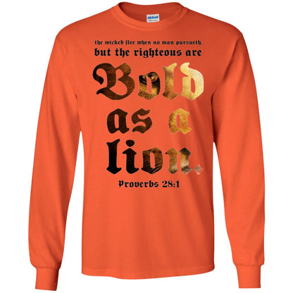 Christian T-shirt Bold As A Lion Orange