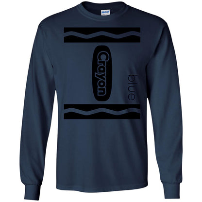 Blue Crayon Halloween Couple Friend Group Costume T-shirt Navy