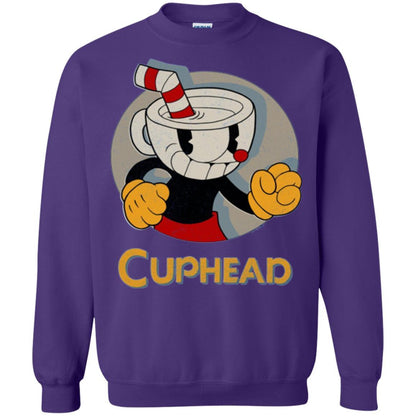 Cuphead Circle Shadow Profile Vintage Graphic T-shirt Purple