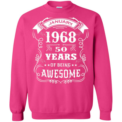 50th Birthday T-shirt Born In January 1968 Heliconia