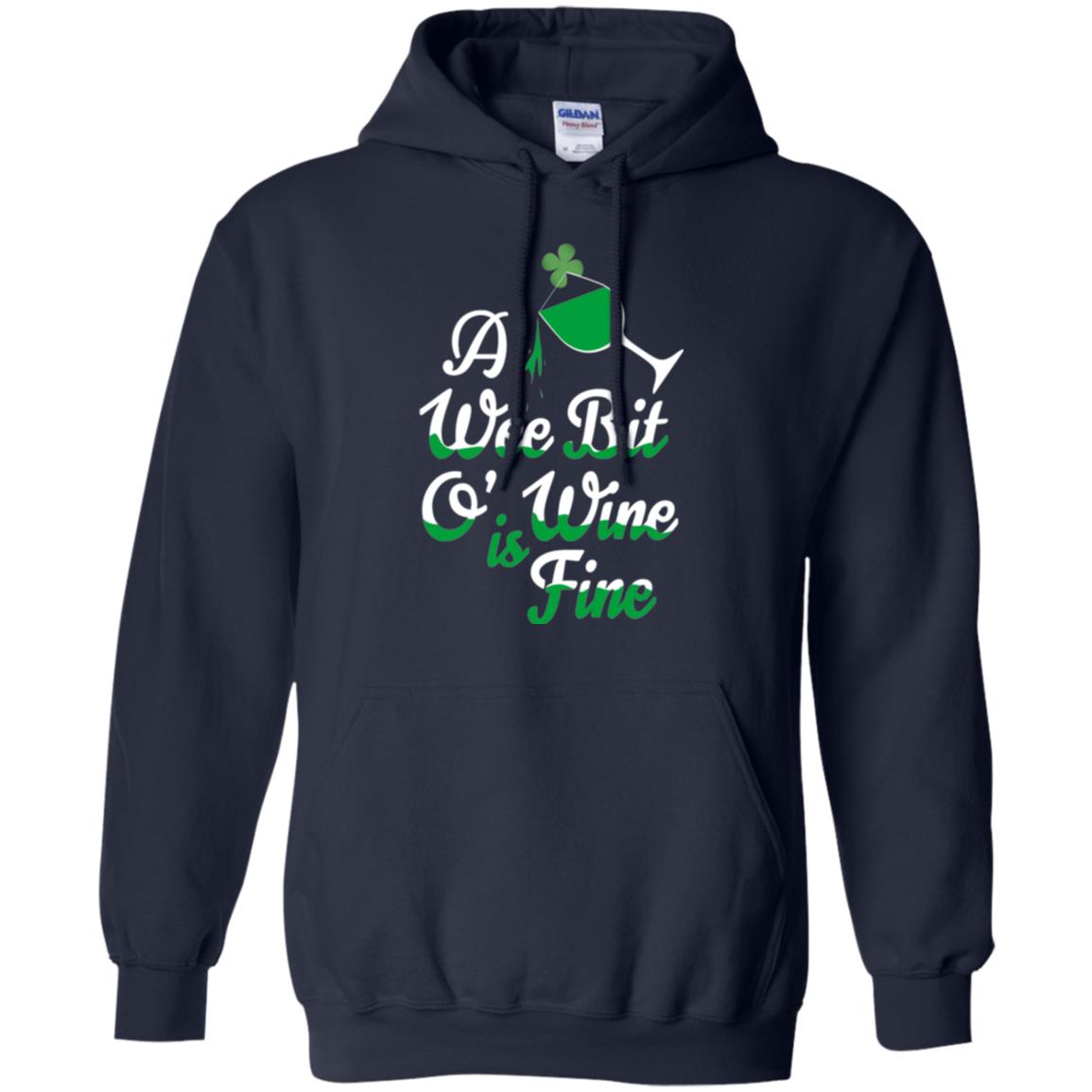 A Wee Bit O_ Wine Is Fine St. Patrick_s Day T-shirt Navy