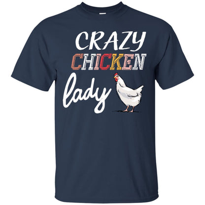 Crazy Chicken Lady Chicken Shirt For Girls Womens Navy