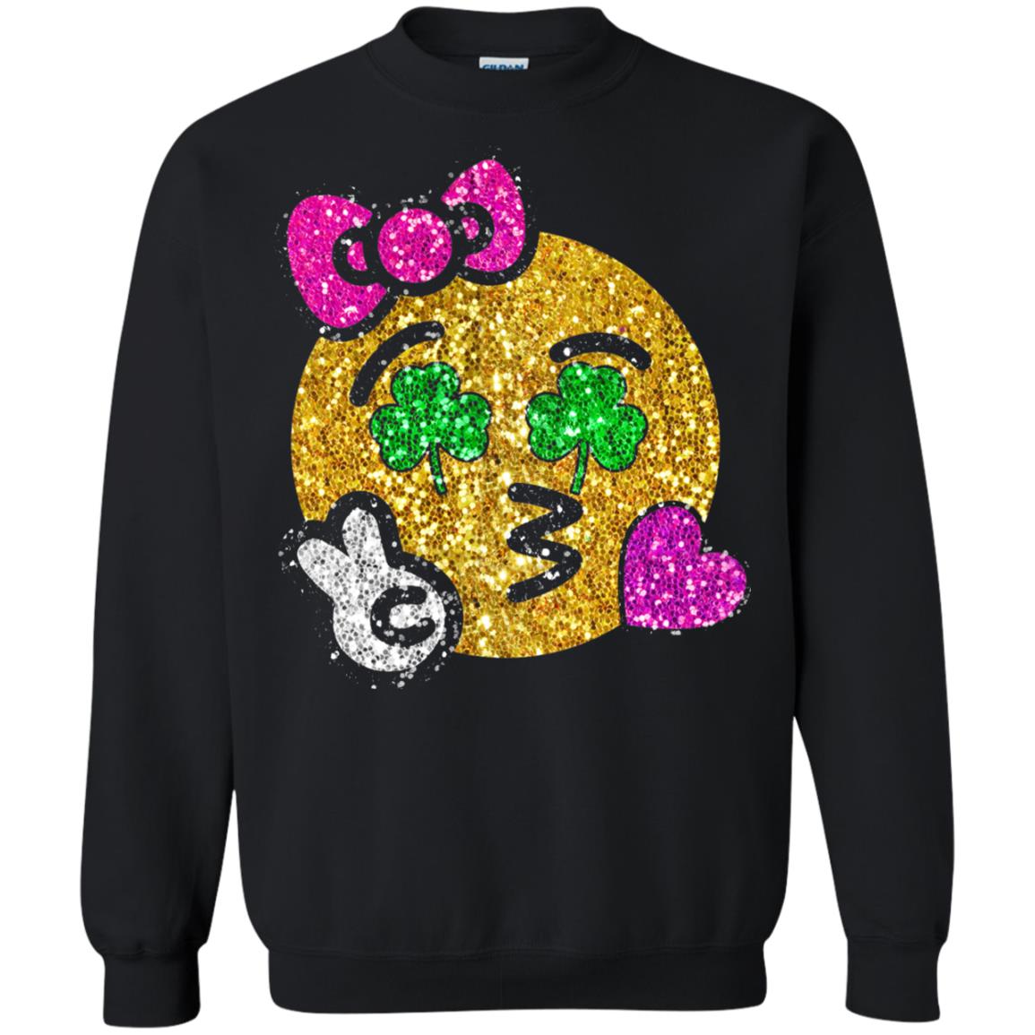 Emoji Kiss Heart Princess St. Patrick_s Day T-shirt Black