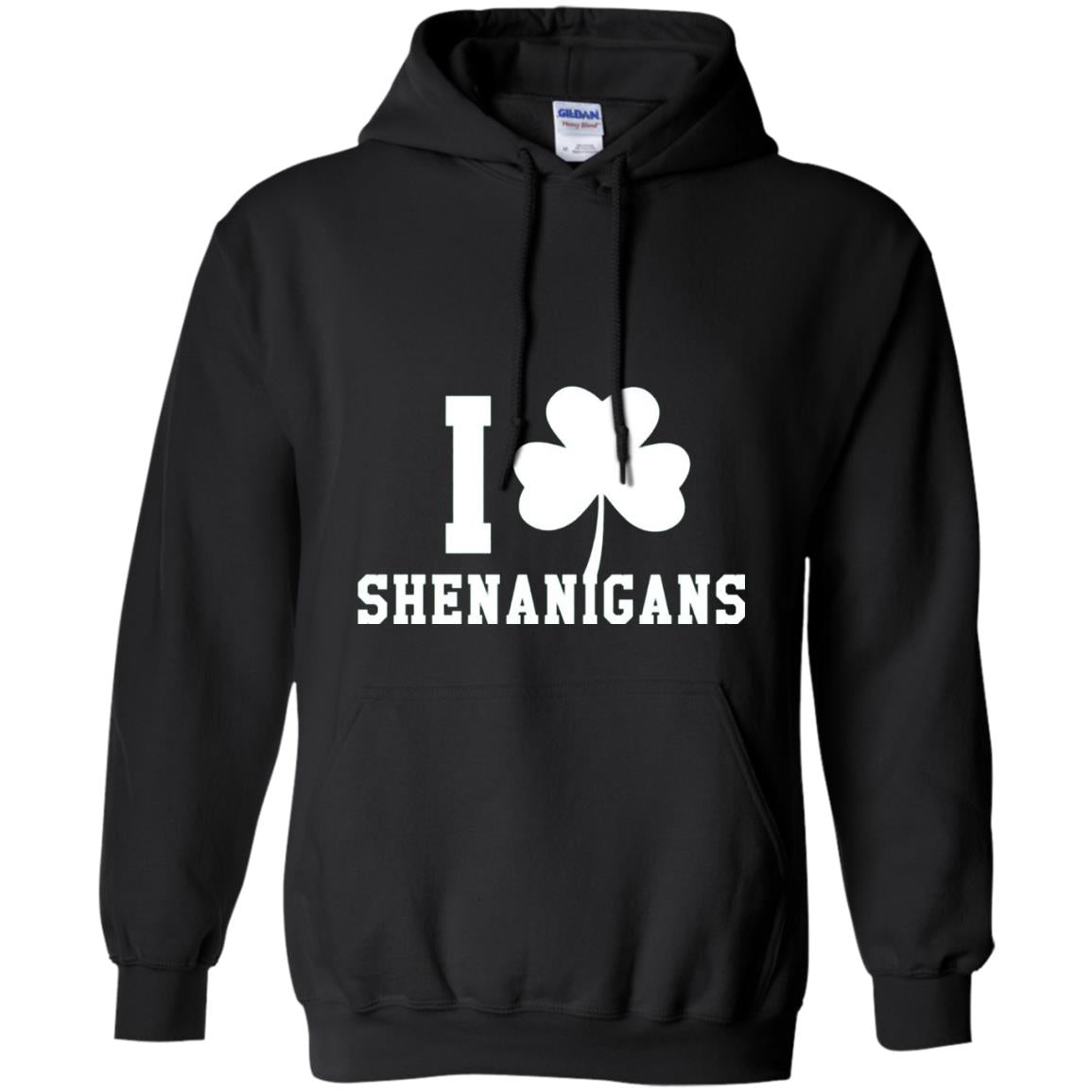 I Love Shenanigans Shamrock Saint Patrick_s Day T-shirt Black