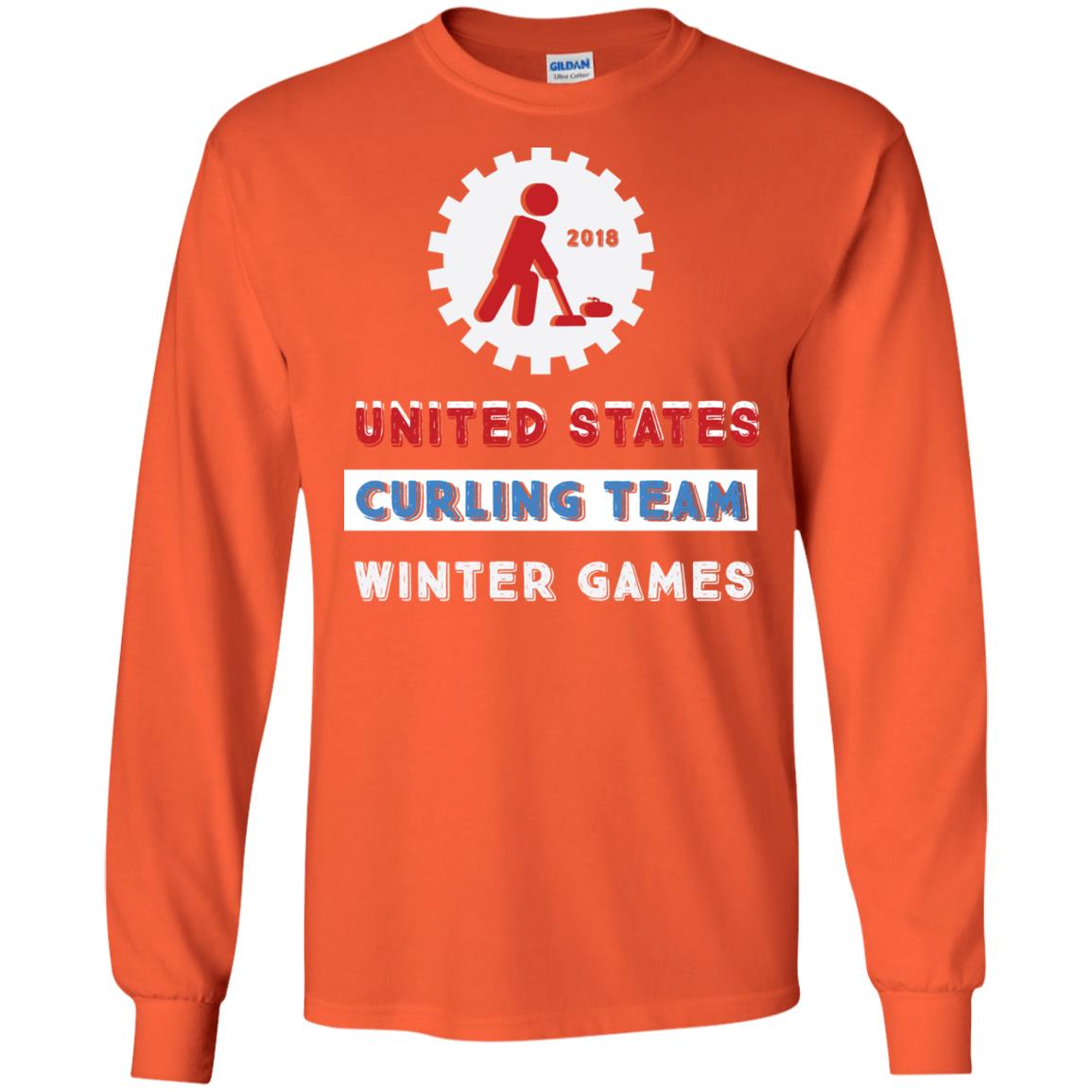 United States Curling Team Winter Games Curling Lover T-shirt Orange
