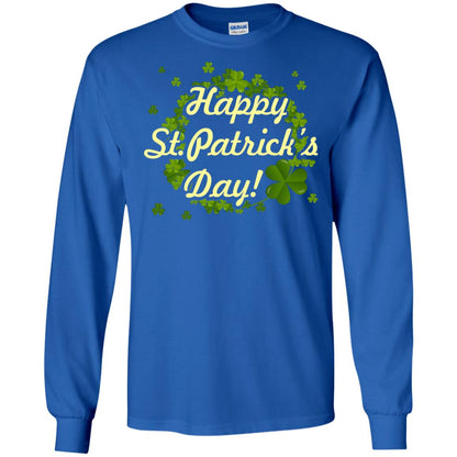 Happy St.patricks Day Shamrocks T-shirt Royal