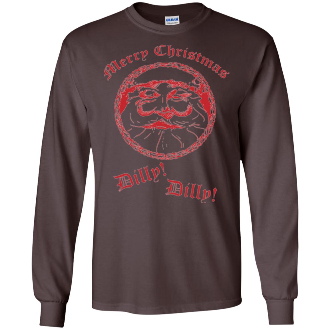 Christmas T-shirt Santa Merry Christmas Dilly Dilly Dark Chocolate