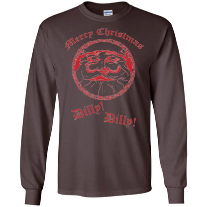 Christmas T-shirt Santa Merry Christmas Dilly Dilly Dark Chocolate