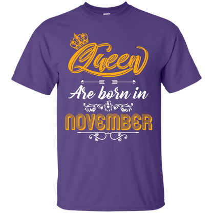 Brithday T-Shirt Queen Are Born In November Purple