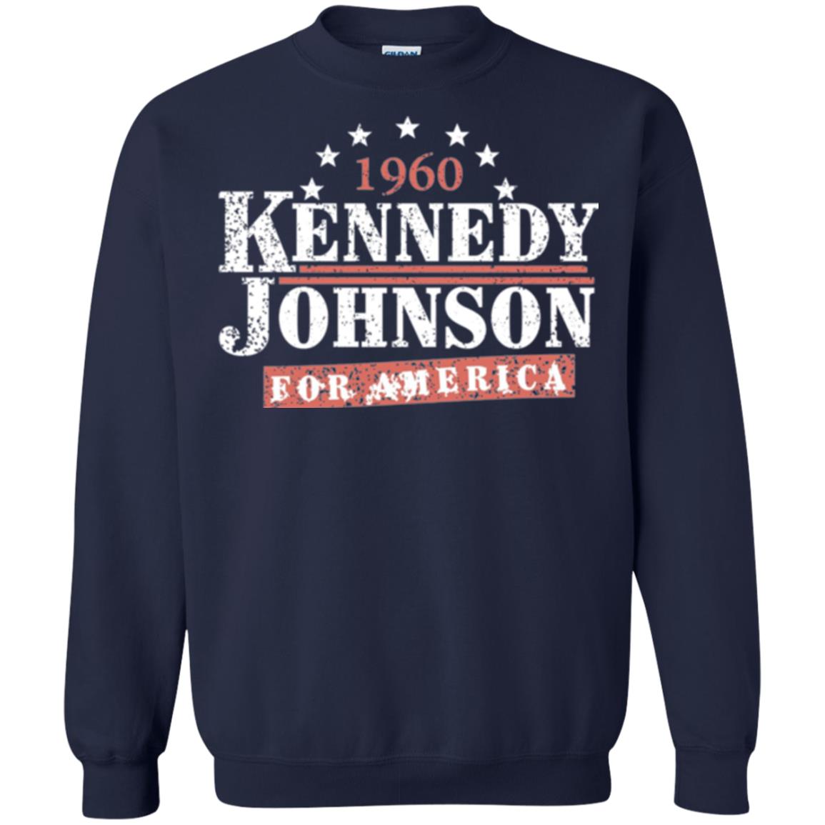 Presidential Campaign T-shirt Vintage Kennedy Johnson 1960 Navy
