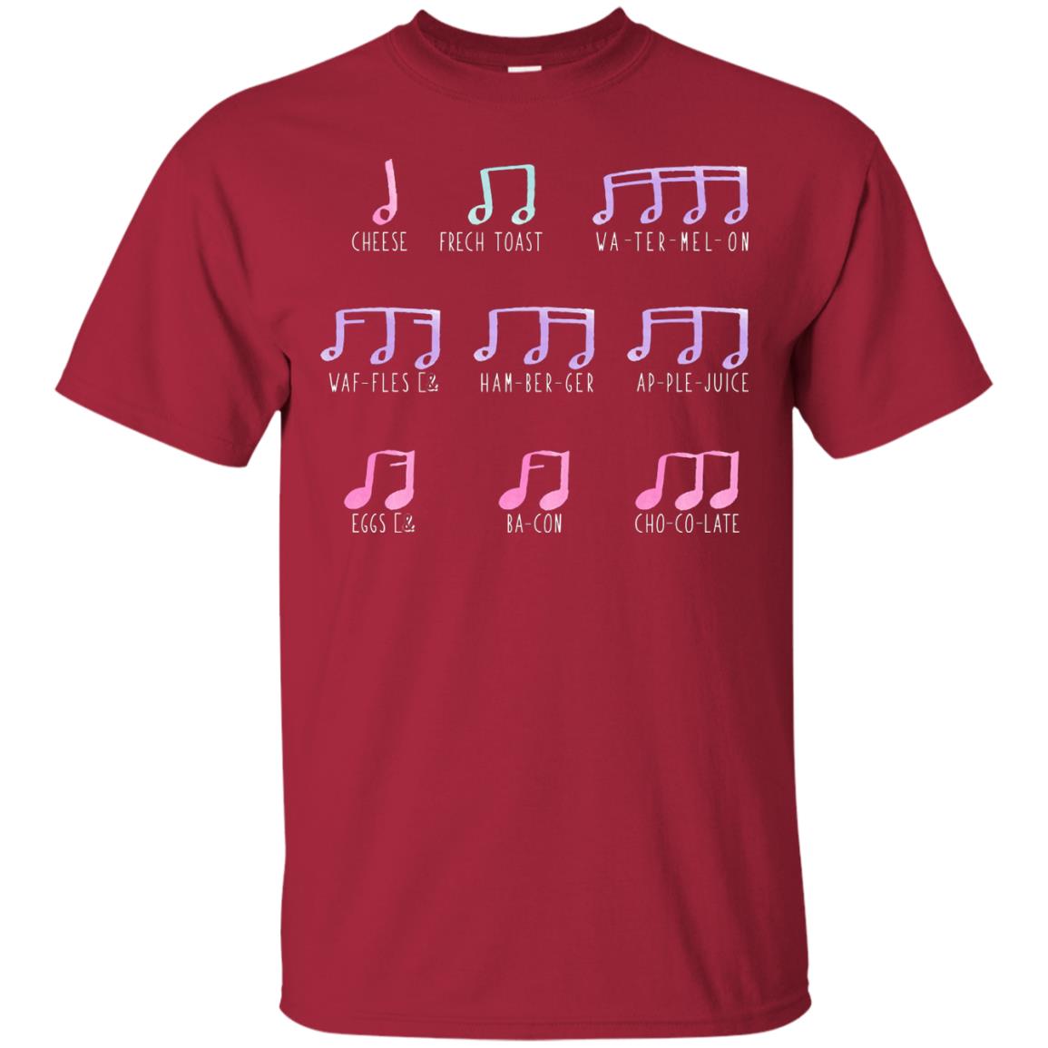 Music Is Like Food Funny Music Note Shirt Cardinal