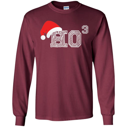 Christmas T Shirt Ho Ho Ho X 3 Third Power Maroon