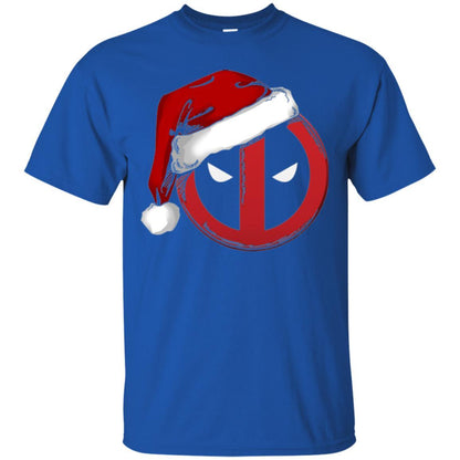 Christmas T-shirt Marvel Deadpool Icon Santa Hat Christmas Graphic Royal