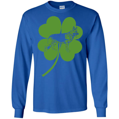 German Shepherd Shamrock St. Patrick_s Day T-shirt Royal