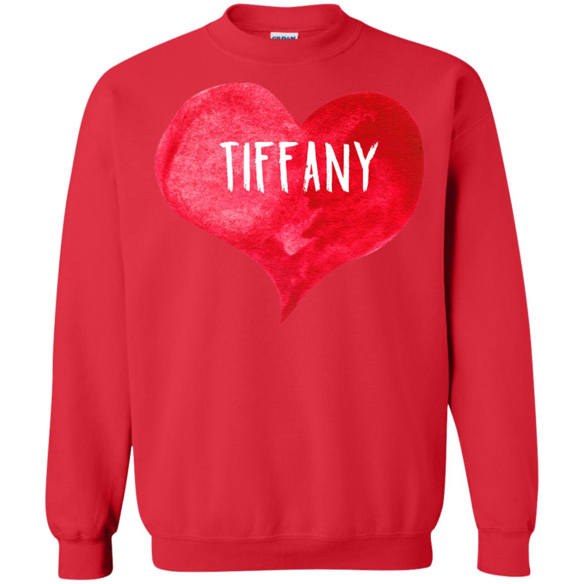 Valentine_s Day T-shirt I Love Tiffany Love Heart T-shirt Red