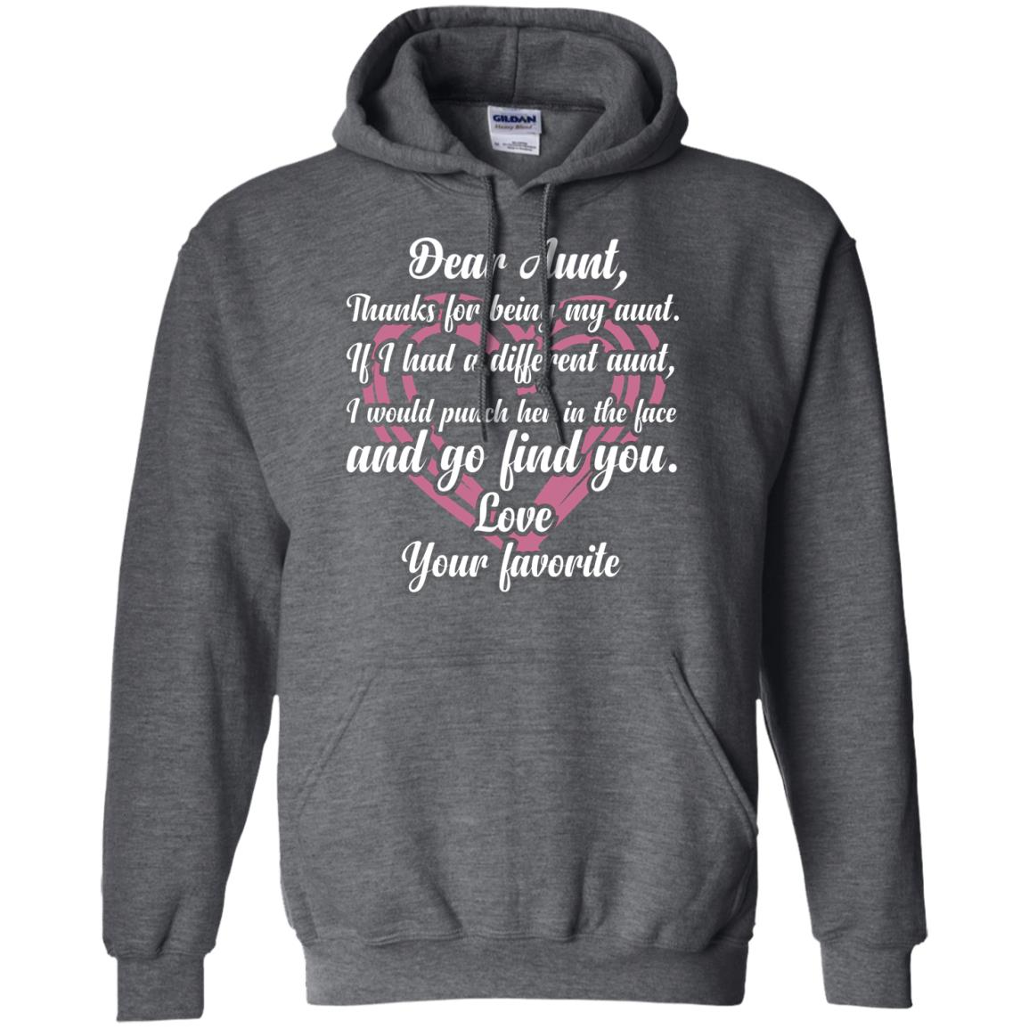 Dear Aunt Thank For Being My Aunt Family T-shirt Dark Heather