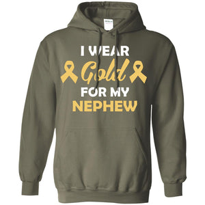 I Wear Gold For My Nephew Childhood Cancer Awareness ShirtG185 Gildan Pullover Hoodie 8 oz.