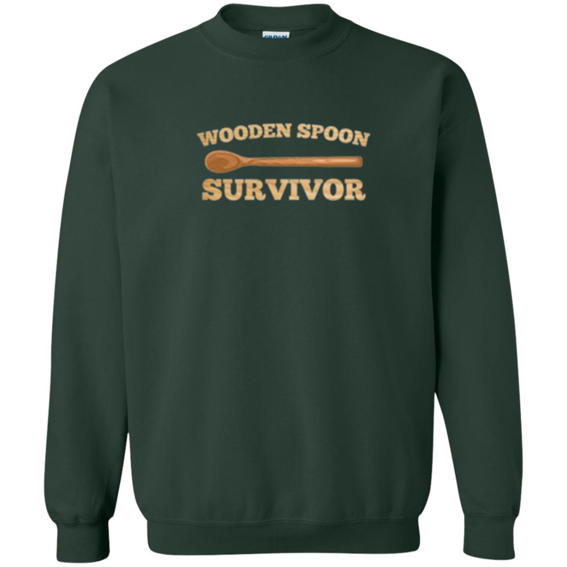 Sarcastic T-shirt Wooden Spoon Survivor T-shirt Forest Green