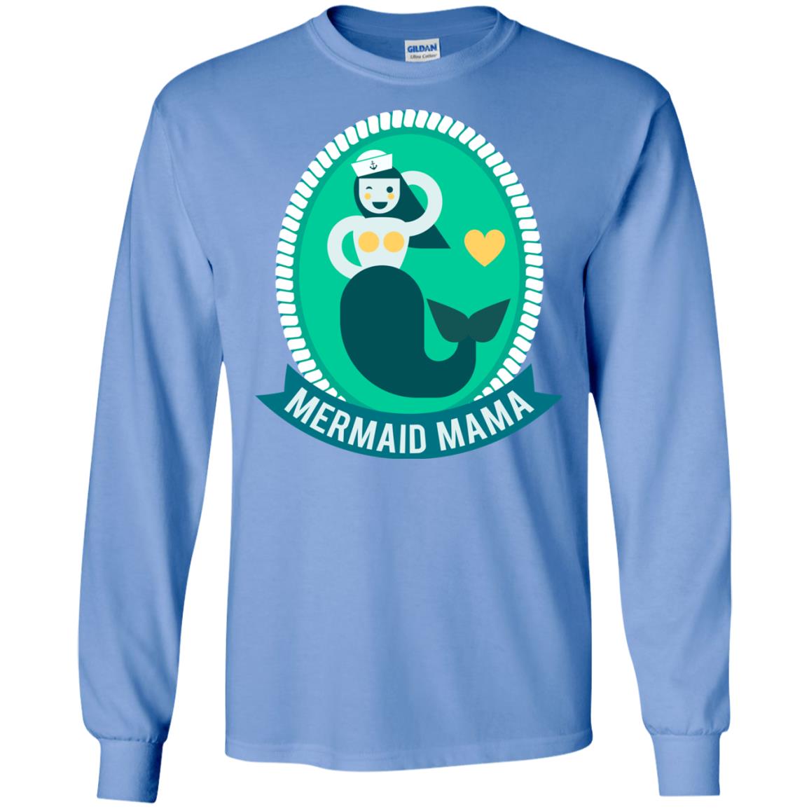 Mermaid Mama Cool Shirt For Grandma Love Mermaid Carolina Blue