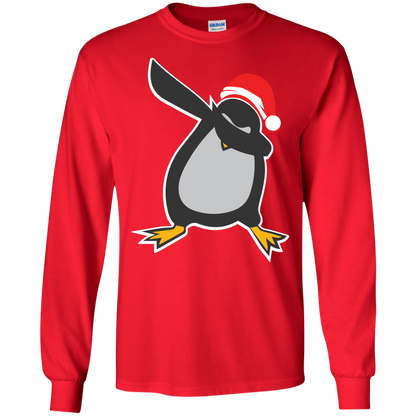 Christmas T-Shirt Dabbing Penguin Red