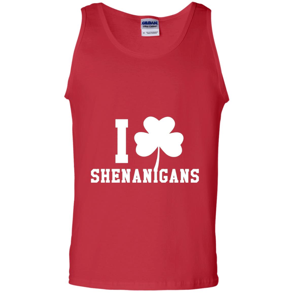 I Love Shenanigans Shamrock Saint Patrick_s Day T-shirt Red