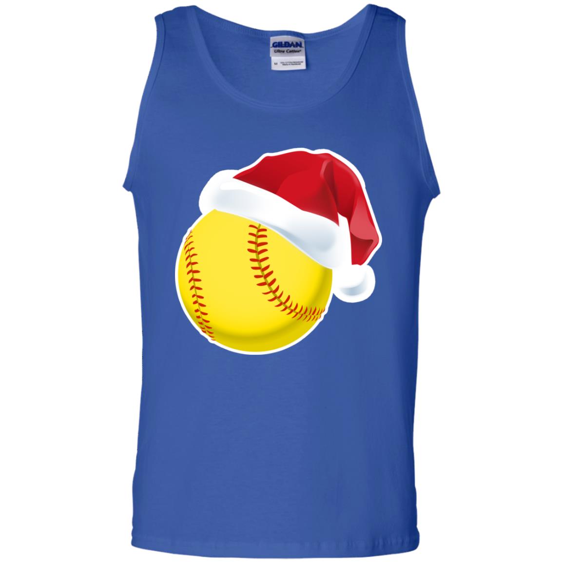 Softball With Santa Claus Hat X-mas Shirt For Softball Lovers Royal