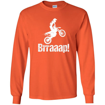 Motocross T-shirt Dirt Bike Rider Brraaap Orange