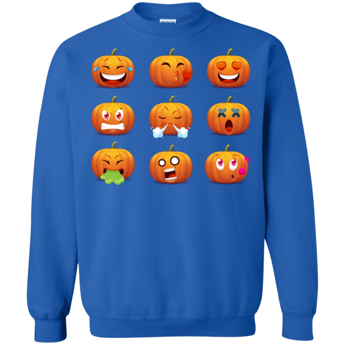Funny Pumpkins Emoji Halloween Gift Shirt Royal